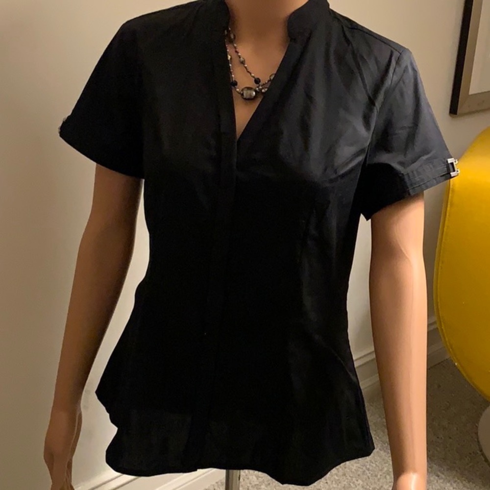 NWT EXPRESS BLACK TAPERED Blouse W/jeweled sleeve